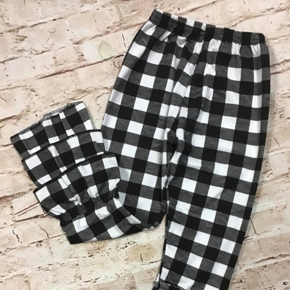 NEW Girl's Buffalo Plaid Ruffle Bottom Pants